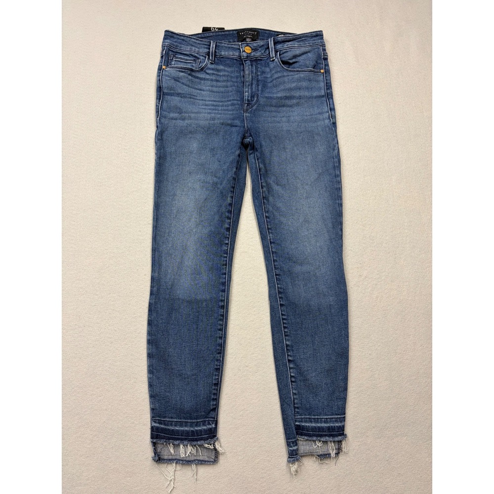 Sanctuary Jeans Womens 29 Blue Social Ankle Skinny Standard Rise Frayed Step Hem